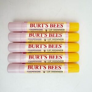 FIVE Burt's Bees Lip Shimmer Champagne 0.09 oz ea New Original